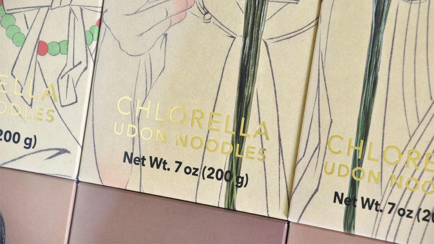 USA CHLORELLA UDON化粧箱　6種デザイン